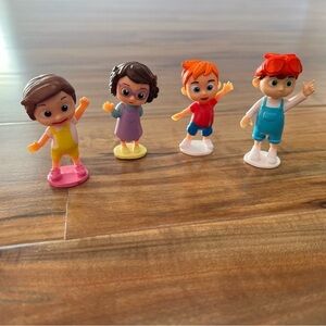 Lot Of 4 Cocomelon Figures Toys Cake Toppers Nina, Bella, Nico,‎ TomTom 2-2.5”